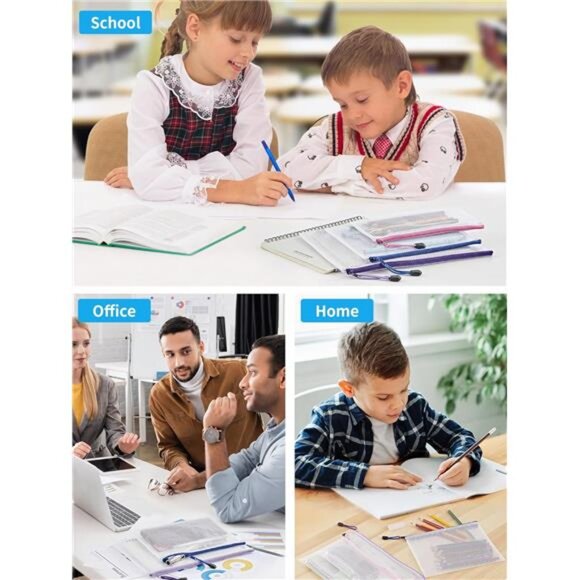 18 Pack 8 Sizes Mesh Pouch,9 Colors,Waterproof Zipper Bags Document Multipurpose - Picture 6 of 7